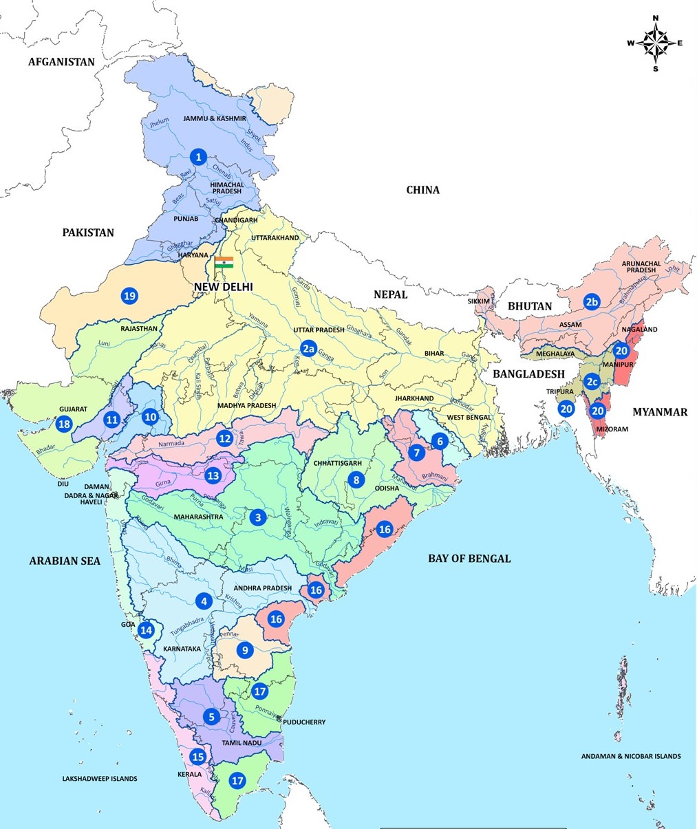 India Drainage System Map