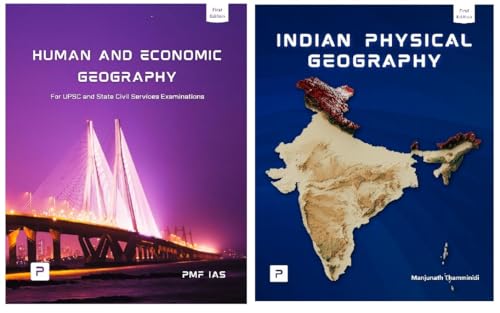 PMF IAS Human and Economic Geography & Indian Physical Geography for UPSC 2024-25 | set of 2 books | Latest Edition